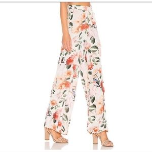Tularosa Floral Wide Leg Pants - Cream and Red